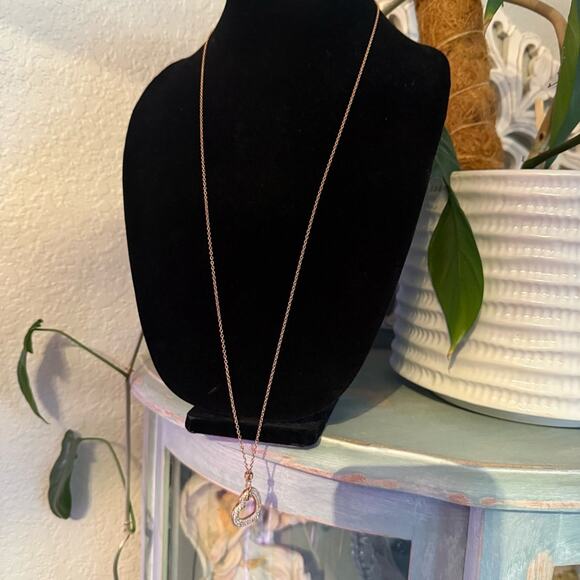 Michael Kors Rose Gold Long Heart Pendant Necklace - Picture 11 of 14